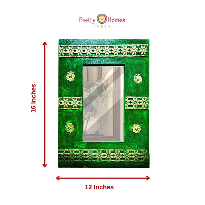 heritage style mirror set with brass detailing and antique polish