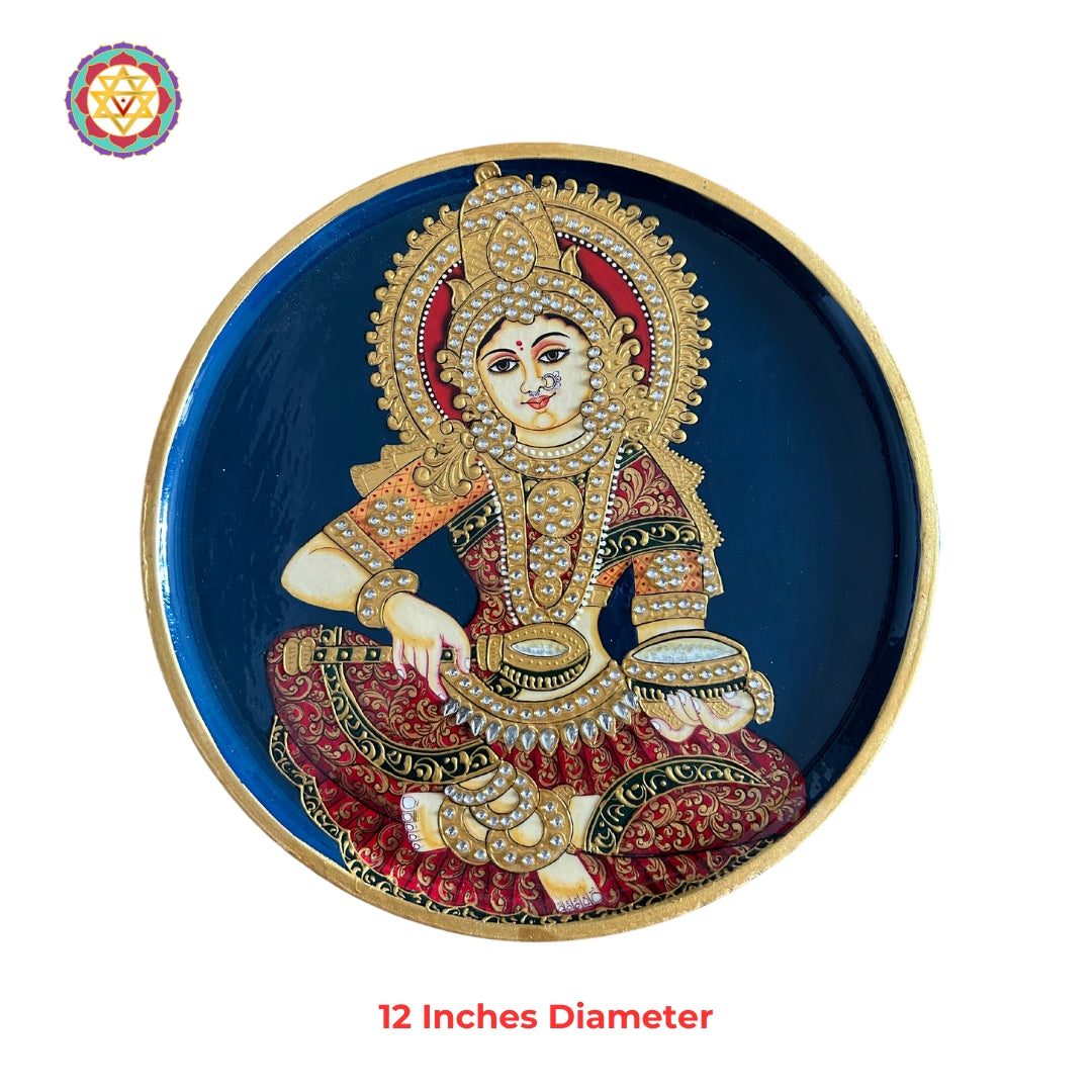 Set of 3 hand painted Hindu female diety wall plates Pretty Homes India