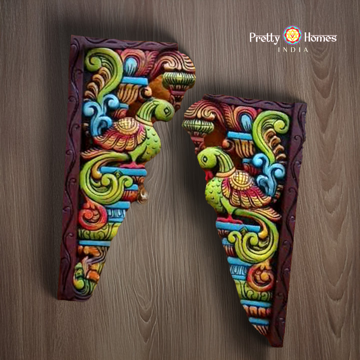 Woodcarved special carving Parrot wall brackets/hangings (Single)