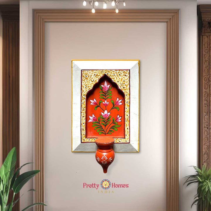 decorative wooden frame with stand handpainted in indian art style