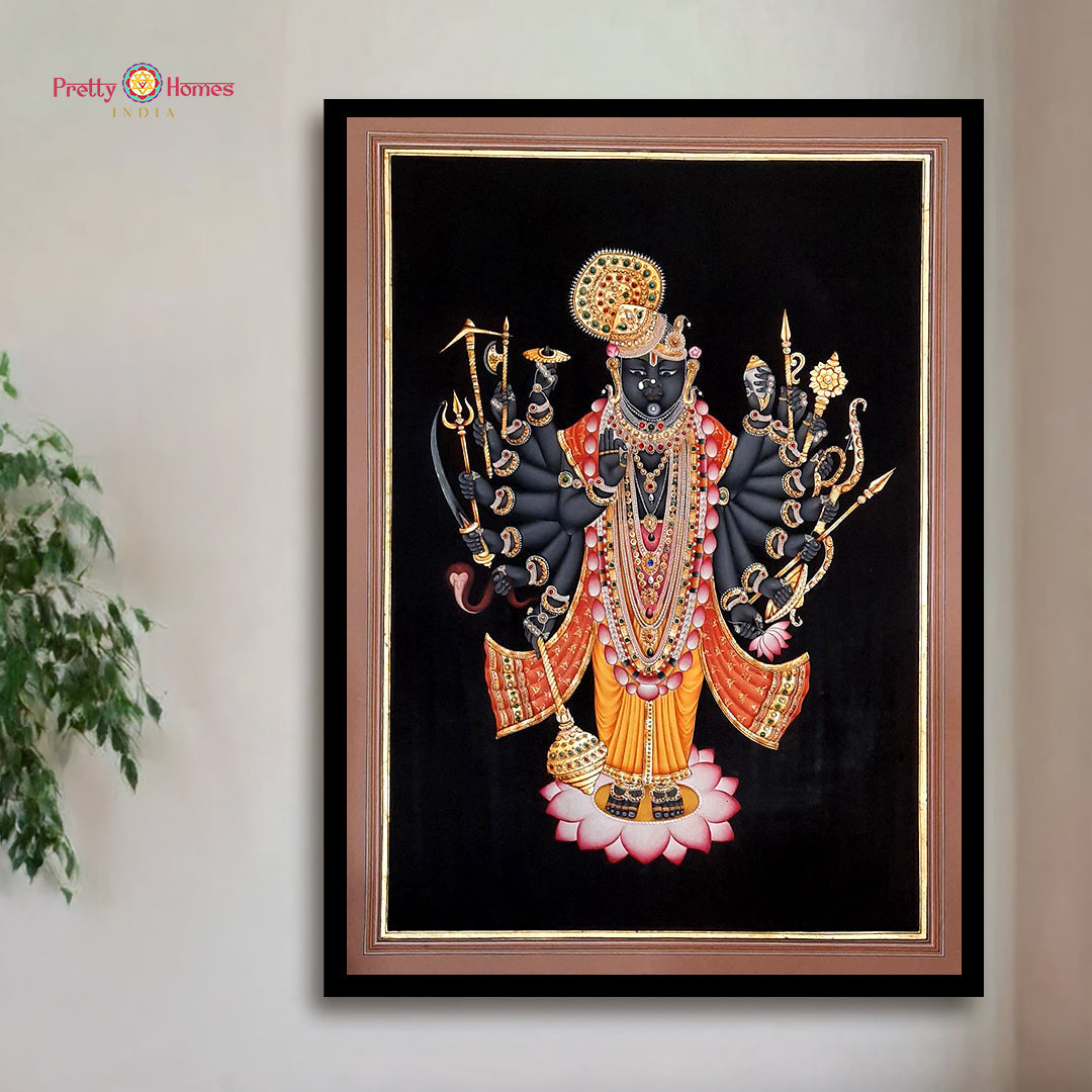 Handpainted Pichwai Shrinathji Sudarshan Swaroop Darshan