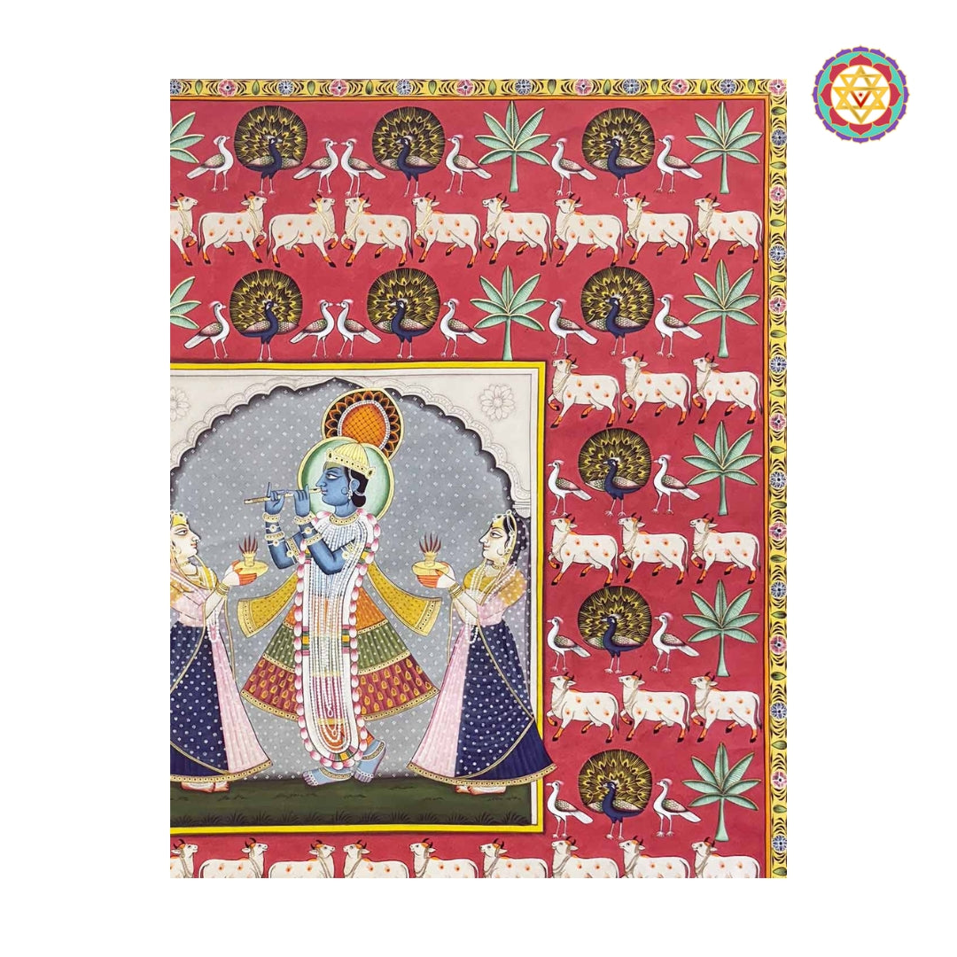 Close-up detailing of decorative set with intricate heritage patterns