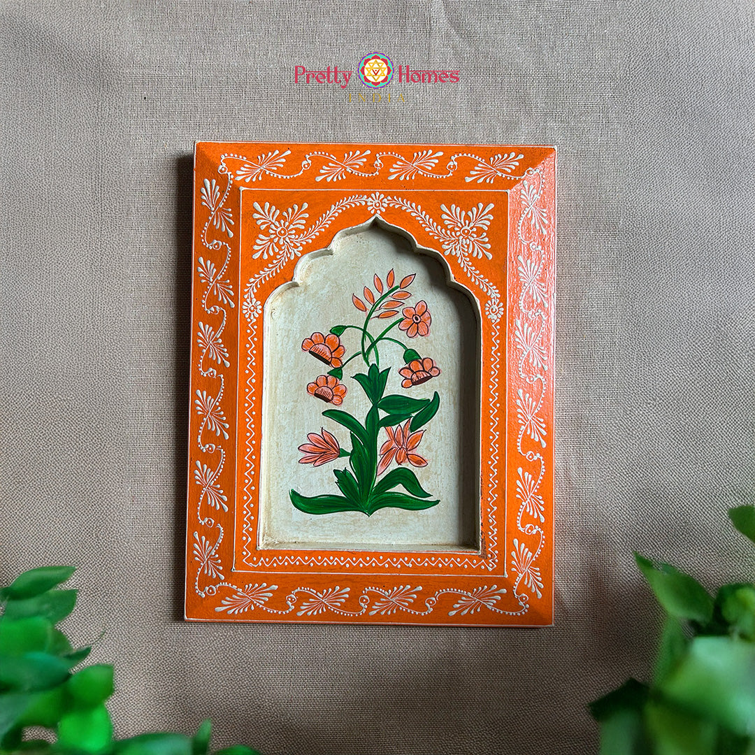 wooden hand painted frame handcrafted decorative art piece