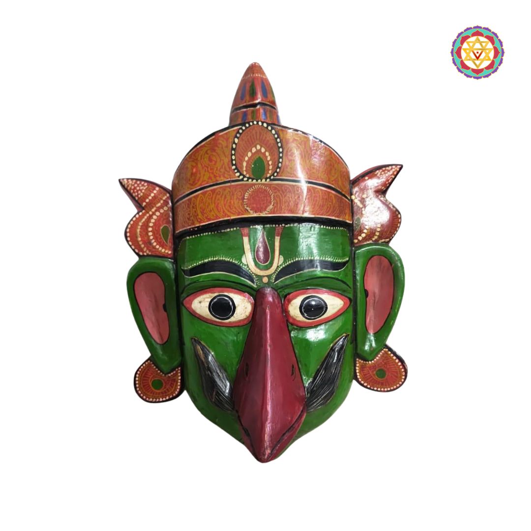 Hand-painted wooden Garuda mask wall decor for home