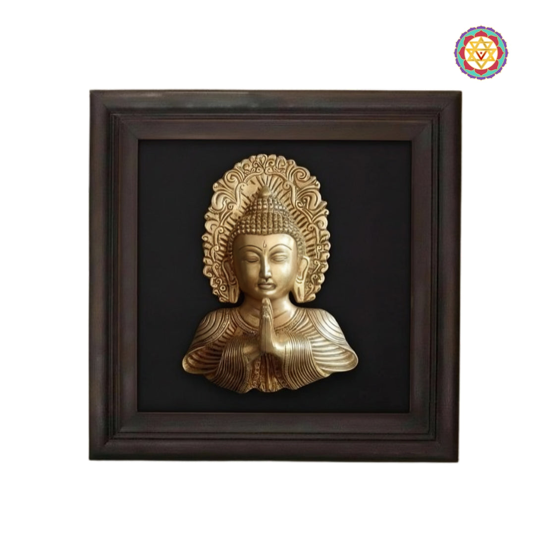 Spiritual brass Buddha wall frame for home