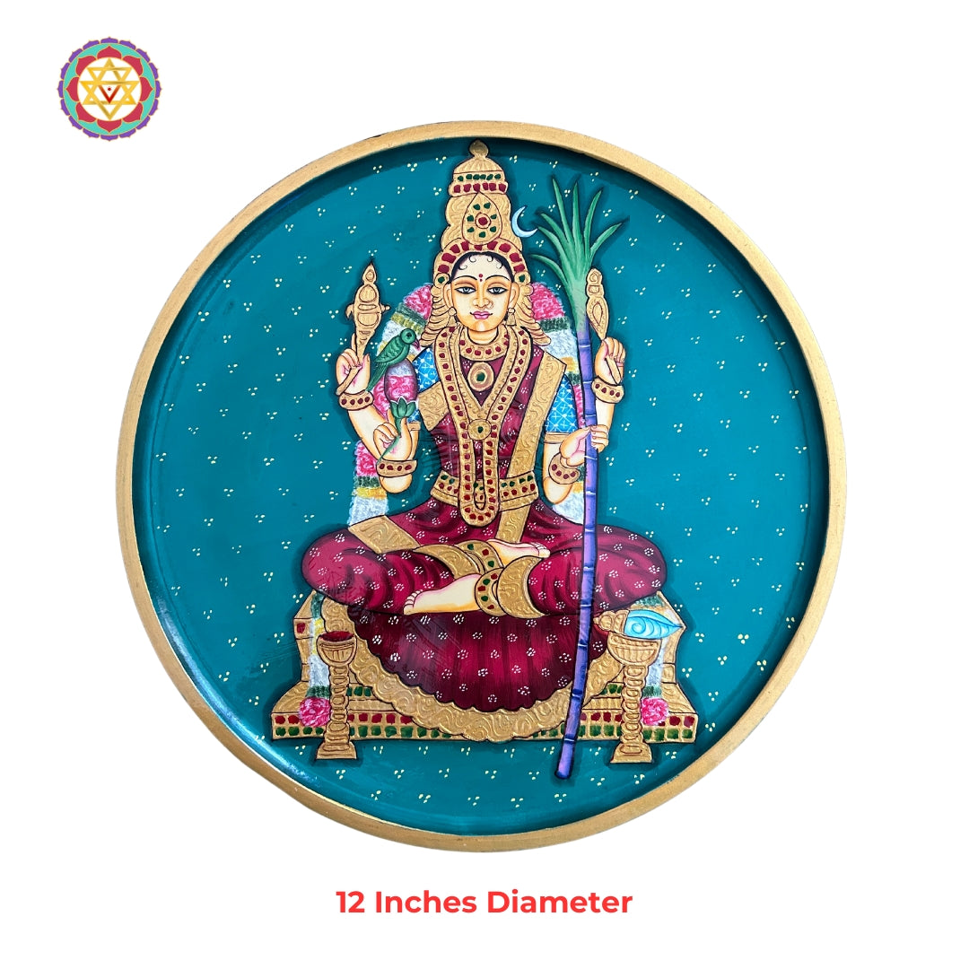 Sheesham wood carved Linga Bhairavi frame for divine feminine puja decor