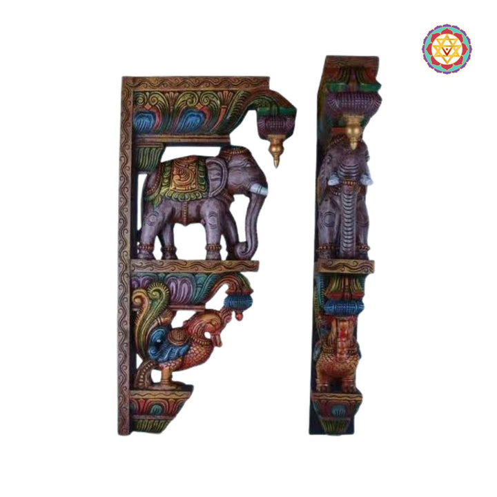 Decorative wall piece with elephant design on a white background