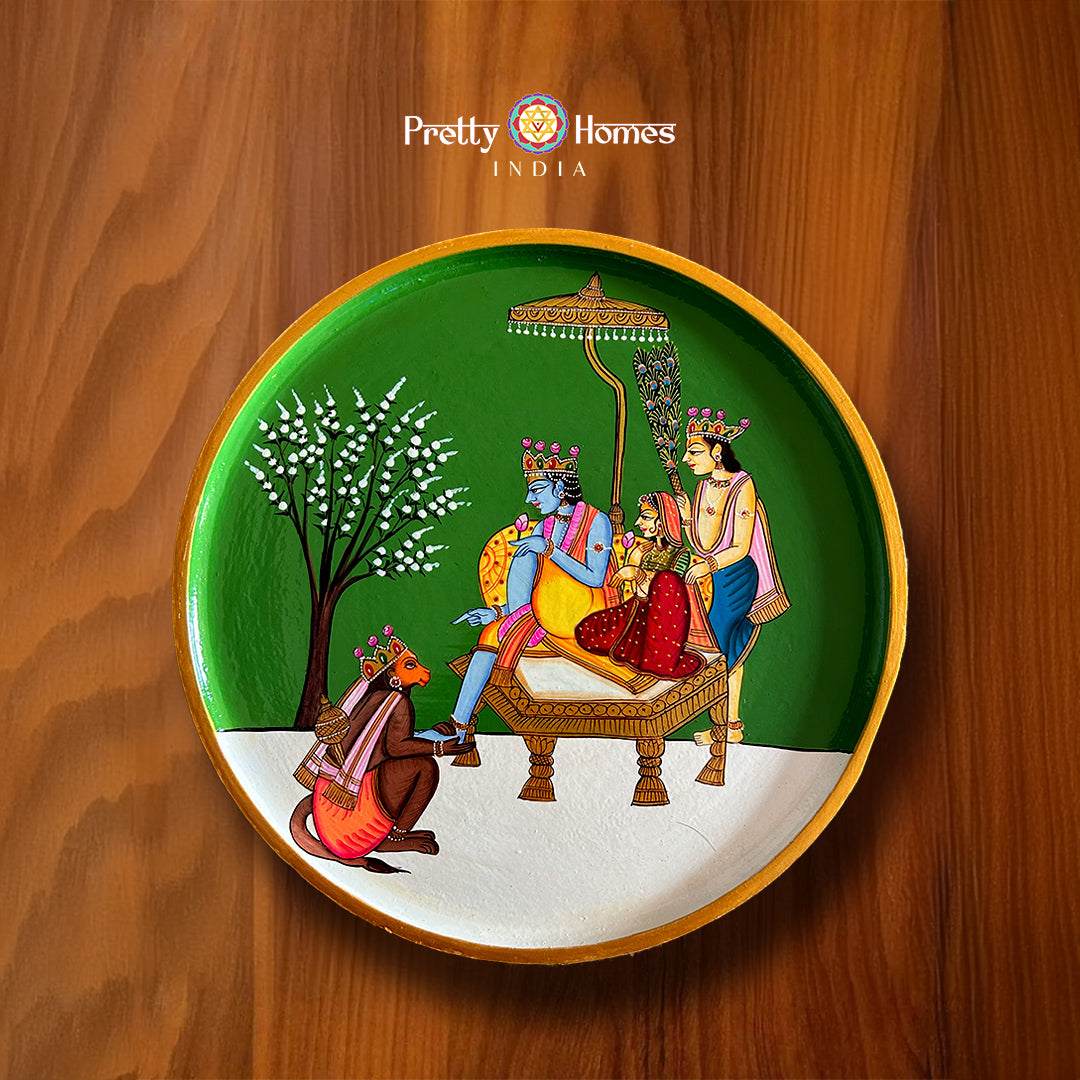 Handpainted wall plate - Ram Darbar - 12 inches