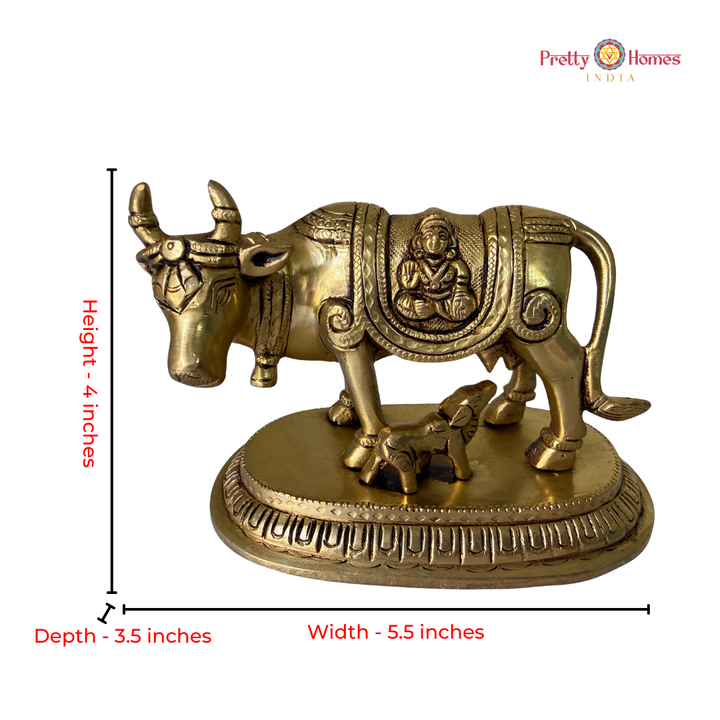 Brass Superfine Kamdhenu Cow with Calf