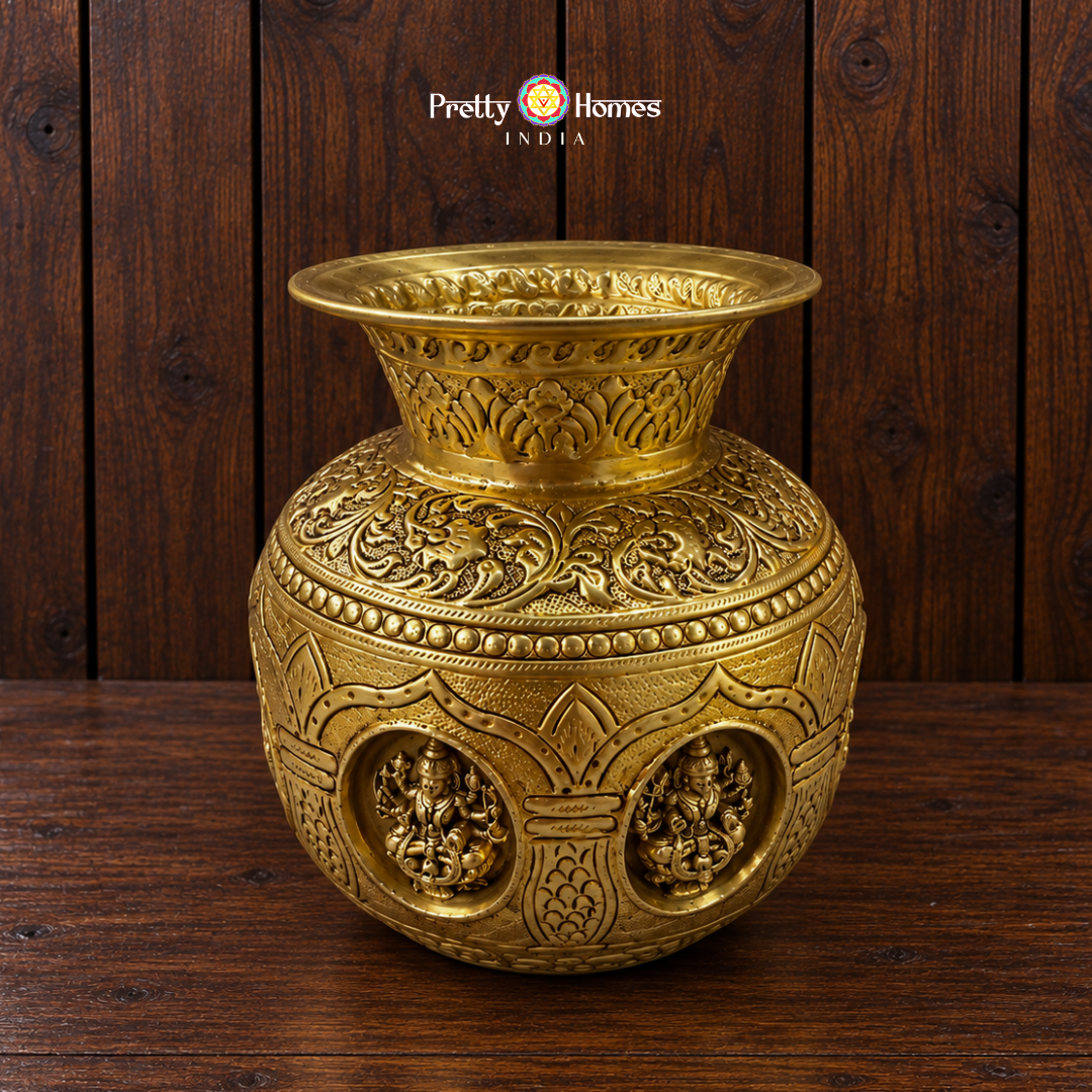 Large Sized Ashtalakshmi Kalasham in Superfine Brass
