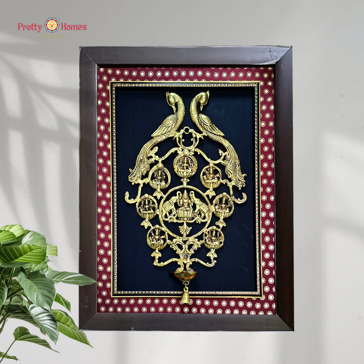 Brass Ashtalakshmi/Astalaxmi Wall frame