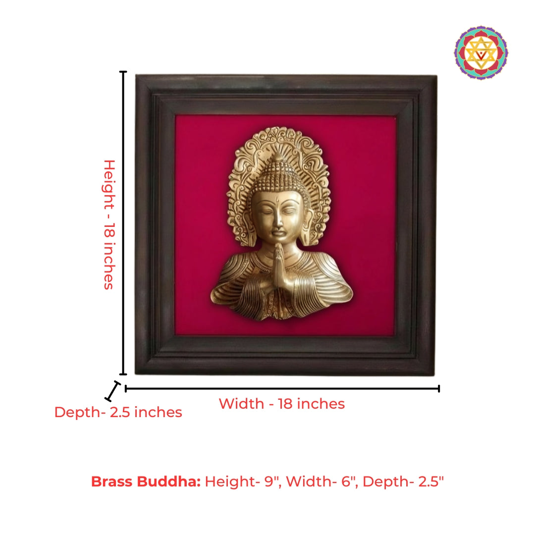 Buddha brass sculpture wall mount