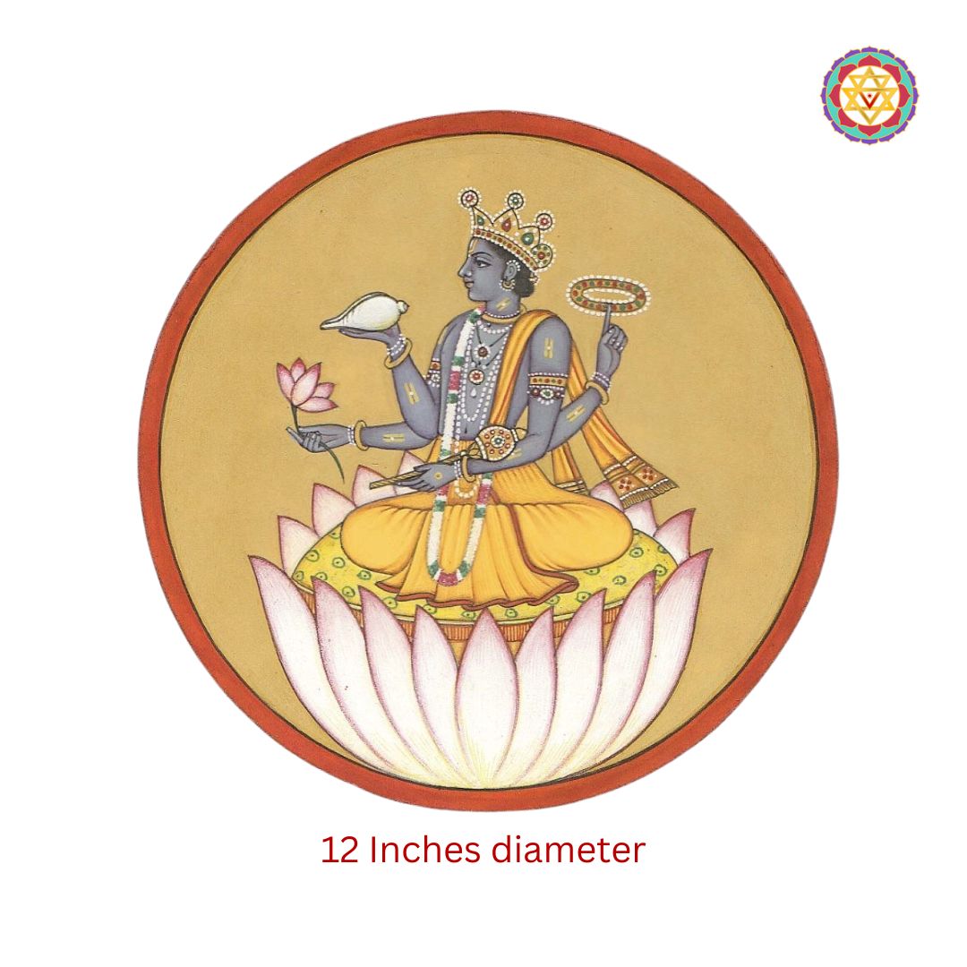 Hand painted wall plate -“divine vishnu“