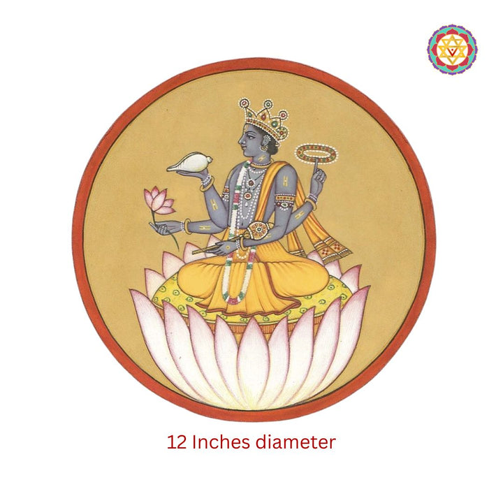Hand painted wall plate -“divine vishnu“
