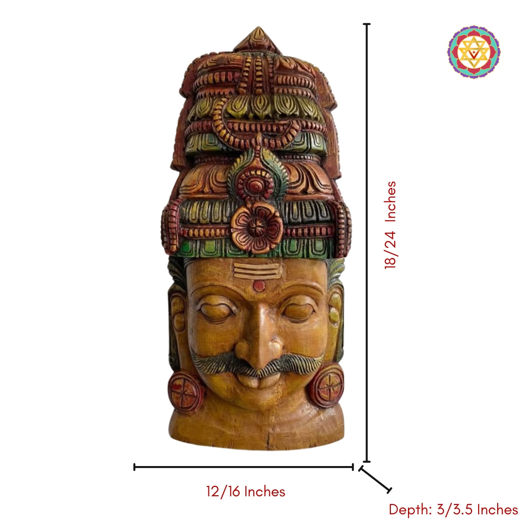 Vintage Garuda wooden mask wall hanging for Indian home decor