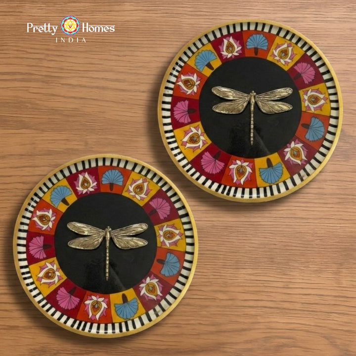 Grace in Motion – Brass Dragonfly Handpainted Wall Plate