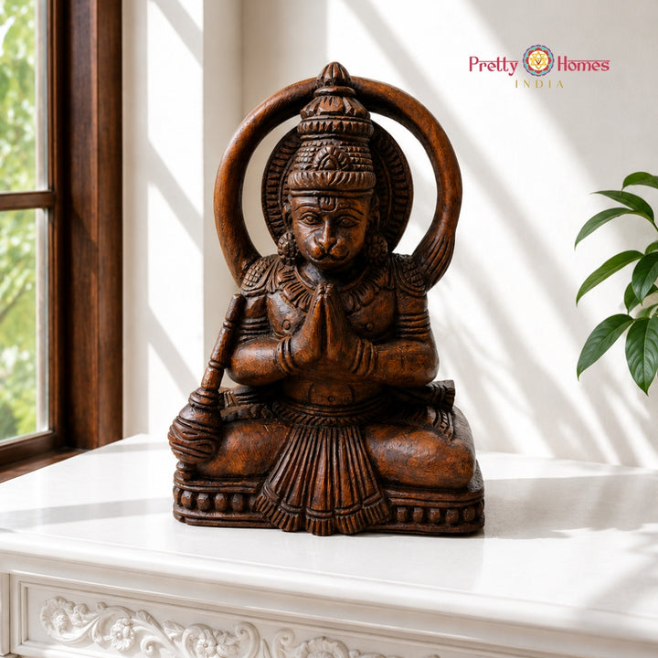 Wood Carved Hanumanji Idol