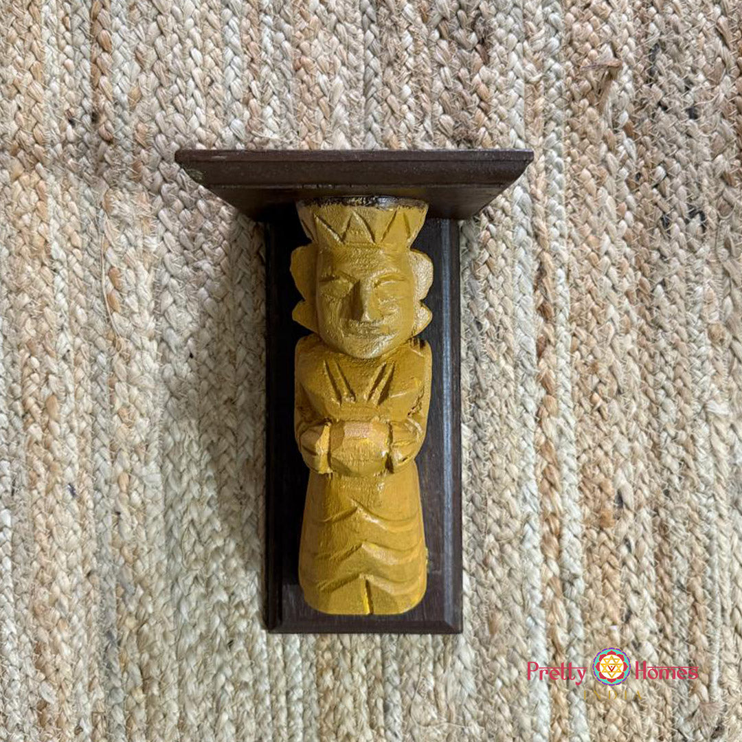 Woodcarved vintage lady wall bracket frame -1 piece