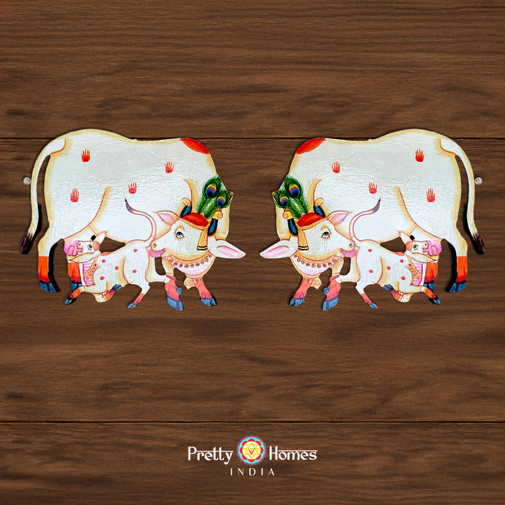 Pichwai cow and calf MDF cutout