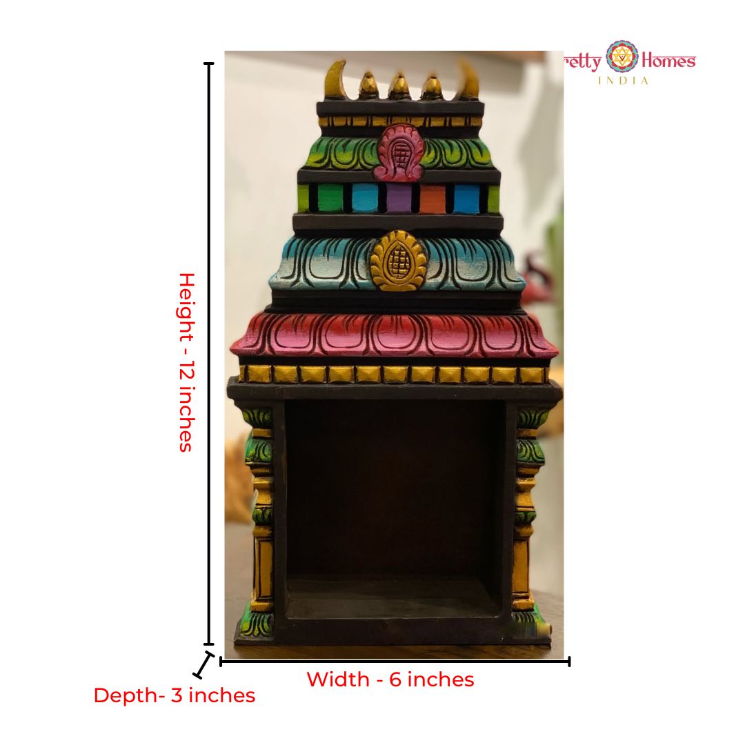 Handcarved Chettinad Gopuram Design Wall Shelf