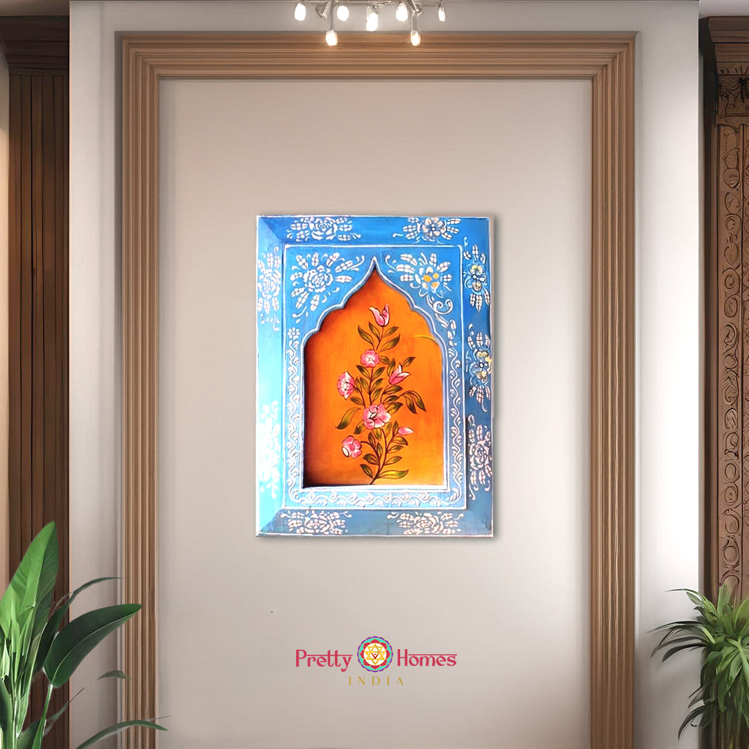 Detailed Pichwai painting showcasing the festival of Janmashtami with celebratory figures and vibrant palette