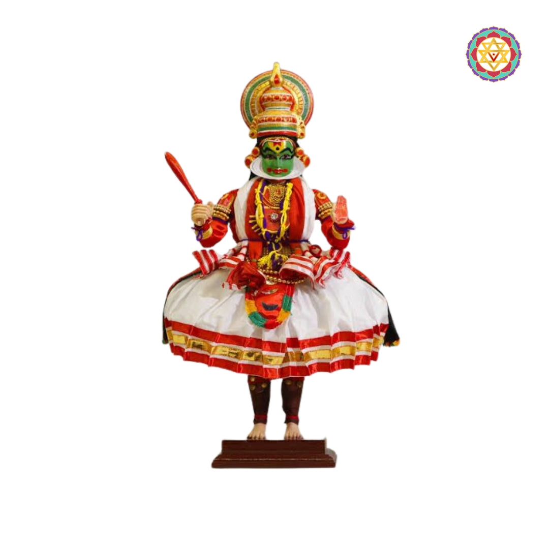 Kathakali Figurine - Handmade Traditional Decorative Wooden miniature Kathakali Doll (Bheema)