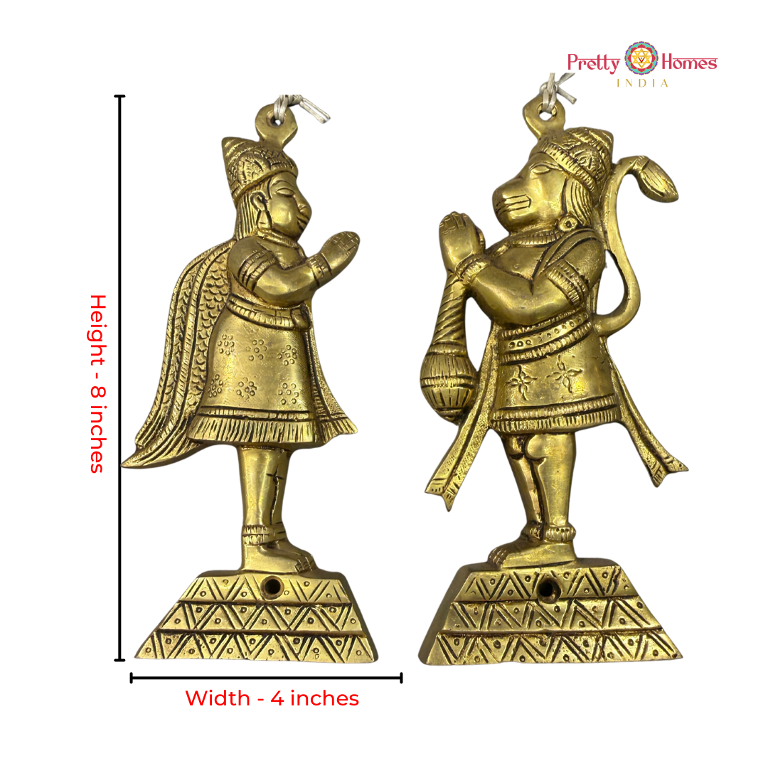 Lord Hanuman & Garuda – Brass Wall Mountable