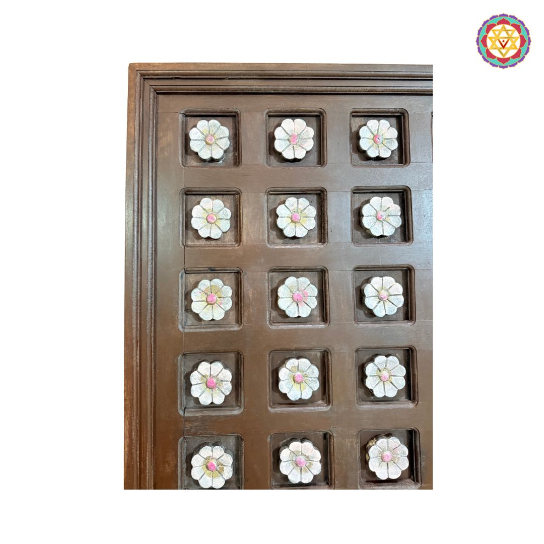 Handcarved Wooden Floral Wall Panel – Decorative Accent