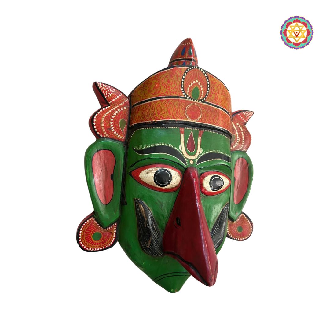 Shop multicolour wooden Garuda face mask wall hanging