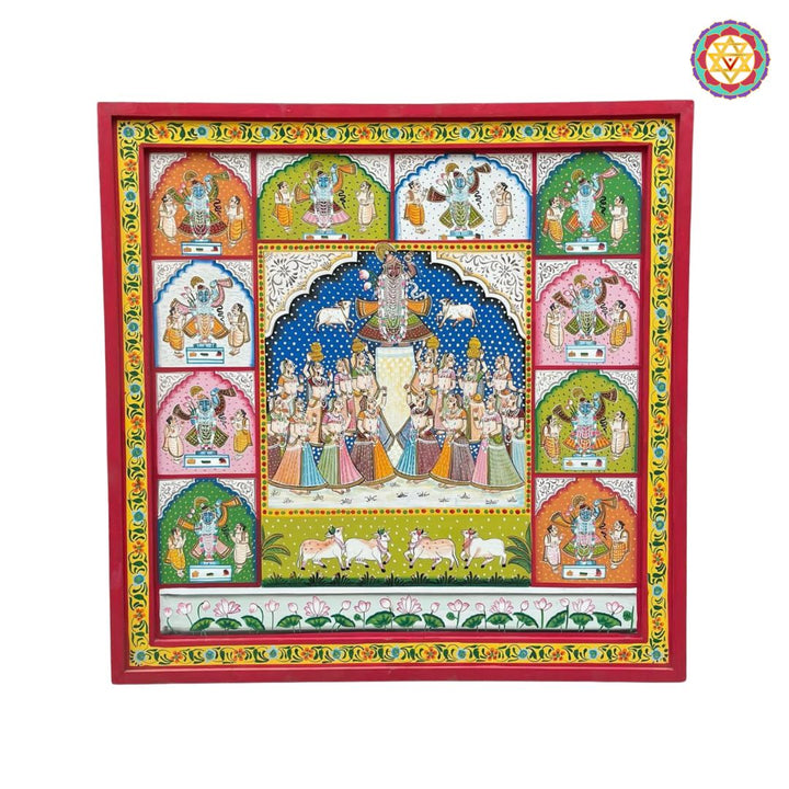 Handpainted Vintage Finish Pichwai – Shrinathji Different Swaroops