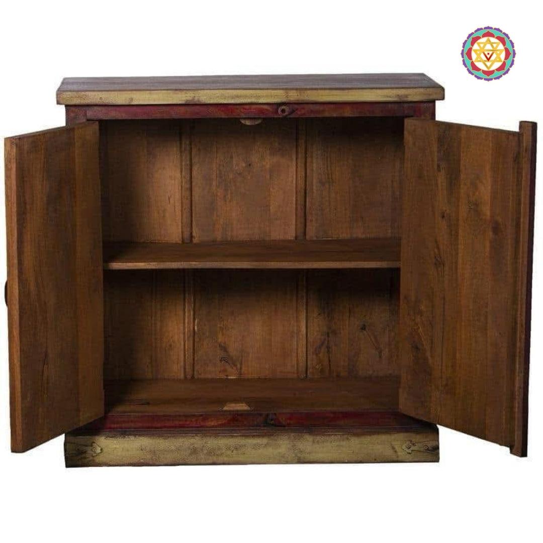 Woodmade Buddha design cabinet.