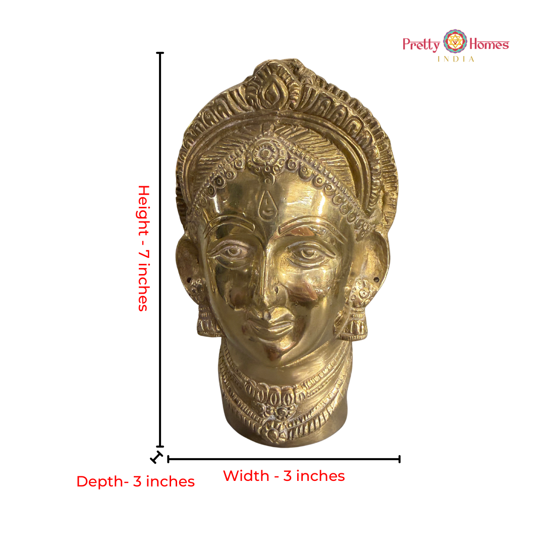 Hand-crafted  Pure Brass Gauri Mukhalingam – Tabletop Gauri Face