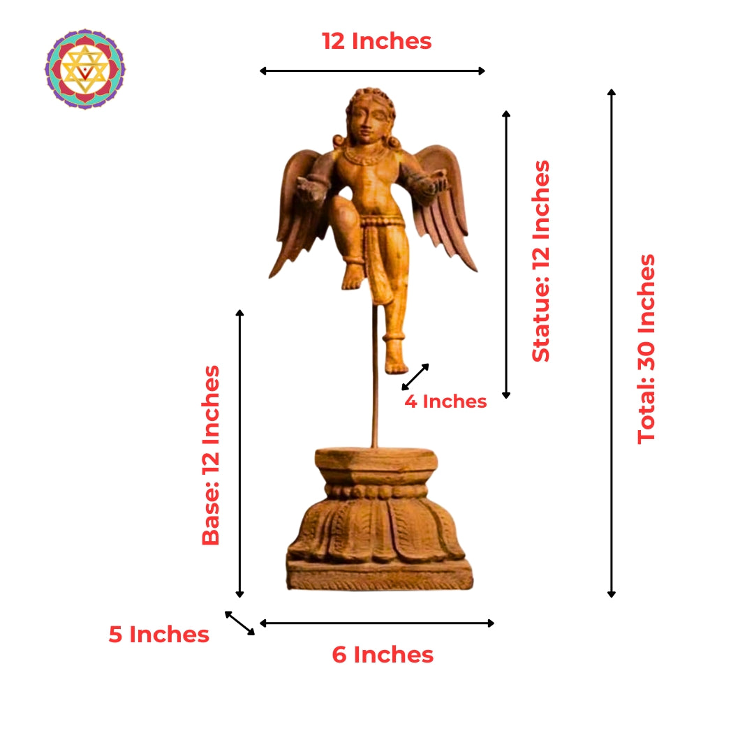 Woodcarved Gandharva /Indian Angel sculpture - Single