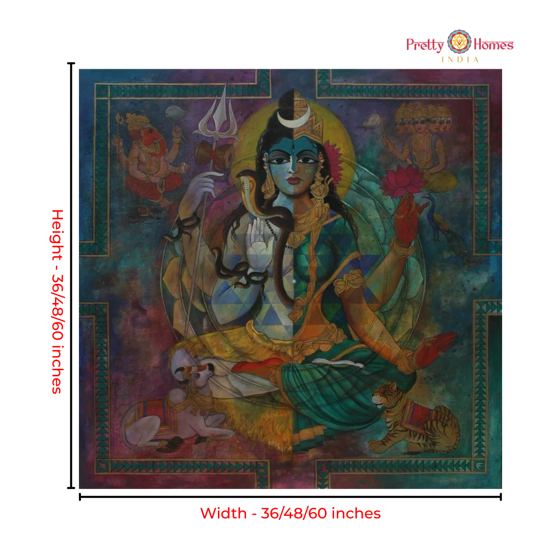 Aesthetic Ardhanarishwar Handpainting