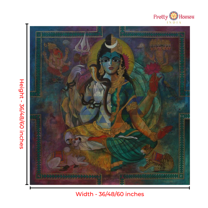 Aesthetic Ardhanarishwar Handpainting