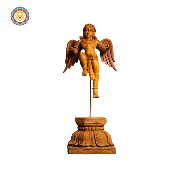 Woodcarved Gandharva /Indian Angel sculpture - Single