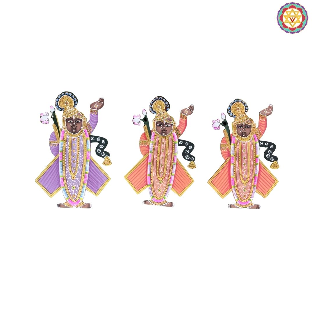 srinathji mdf cutout closeup detailed painting of shrinathji