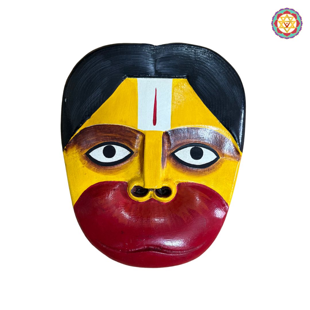 Aesthetic Wood Carved Hanuman Mask – Wall Mountable