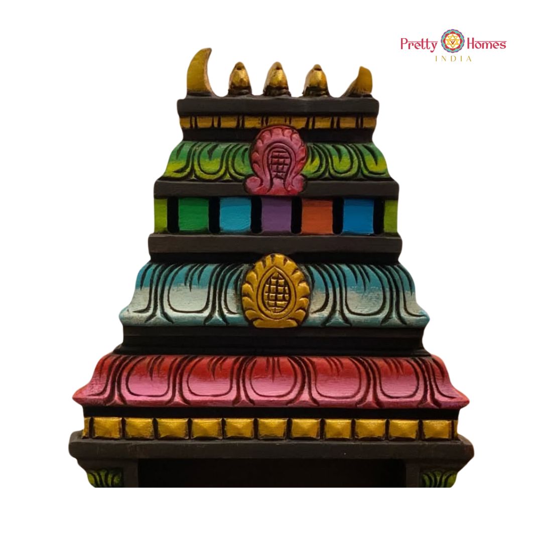Handcarved Chettinad Gopuram Design Wall Shelf