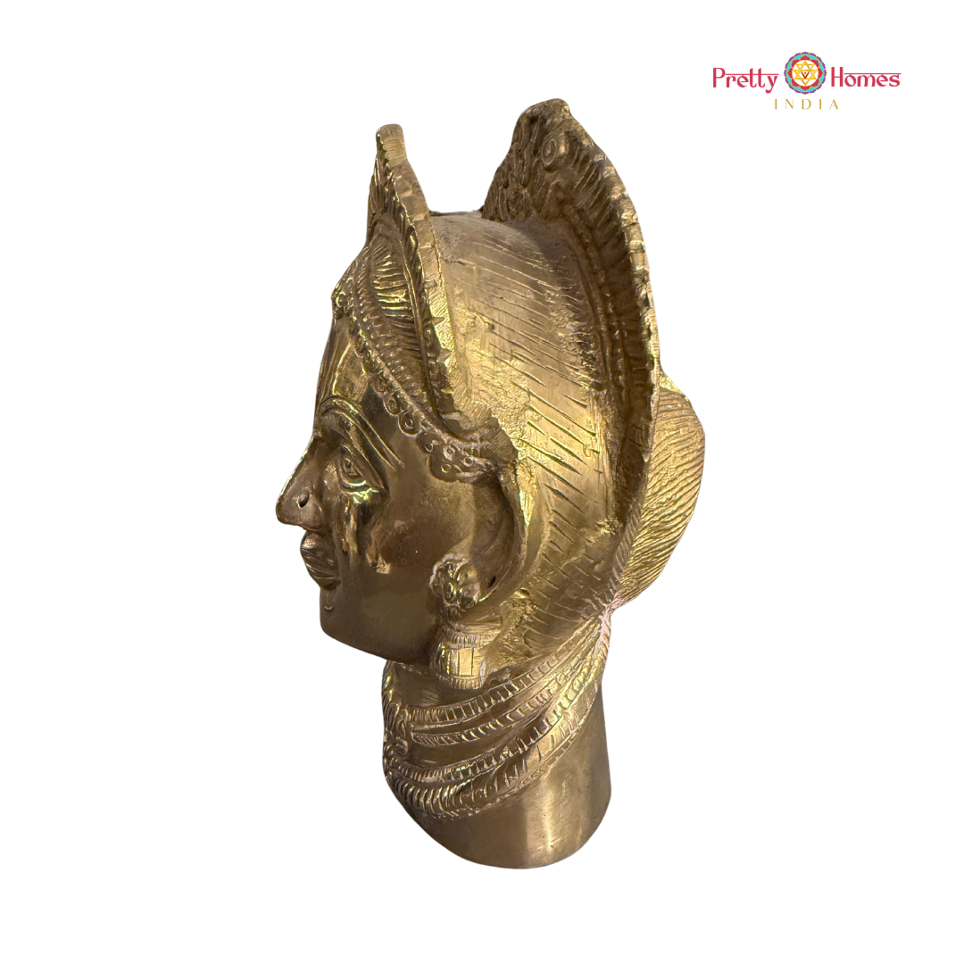 Hand-crafted  Pure Brass Gauri Mukhalingam – Tabletop Gauri Face