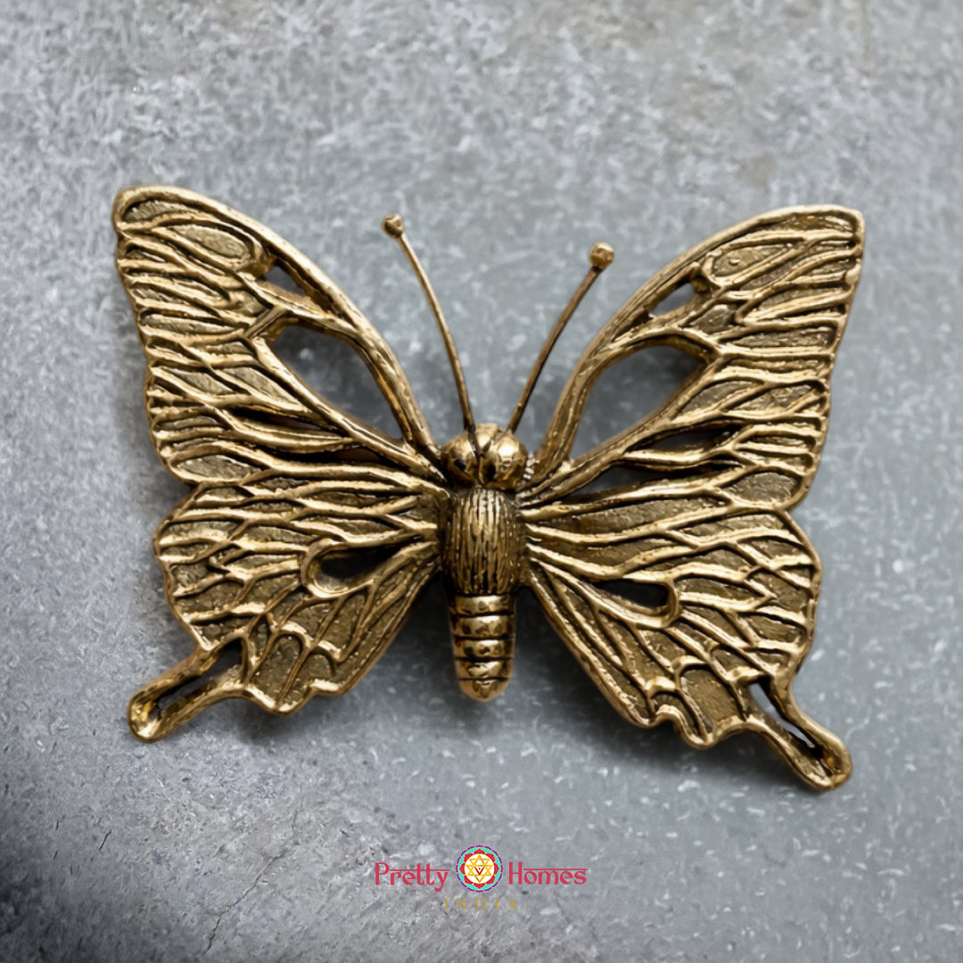 Golden Flutter – Brass Wall Butterfly