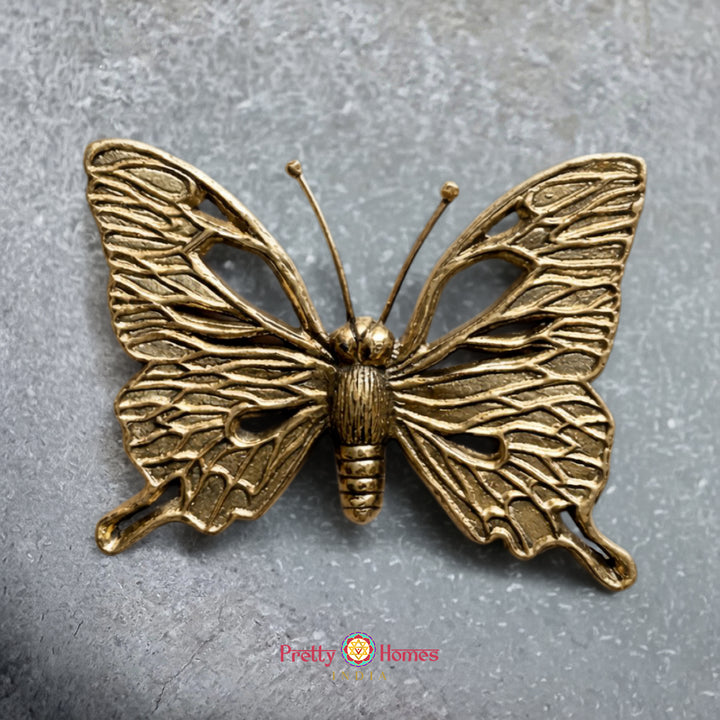 Golden Flutter – Brass Wall Butterfly