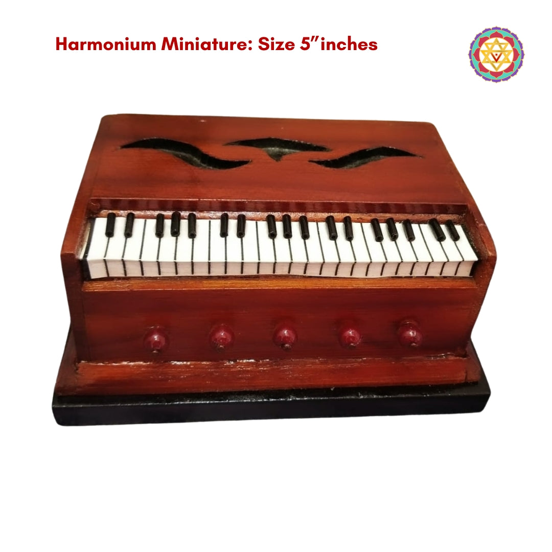 compact wooden harmonium 5 inches miniature instrument for desk or showcase styling