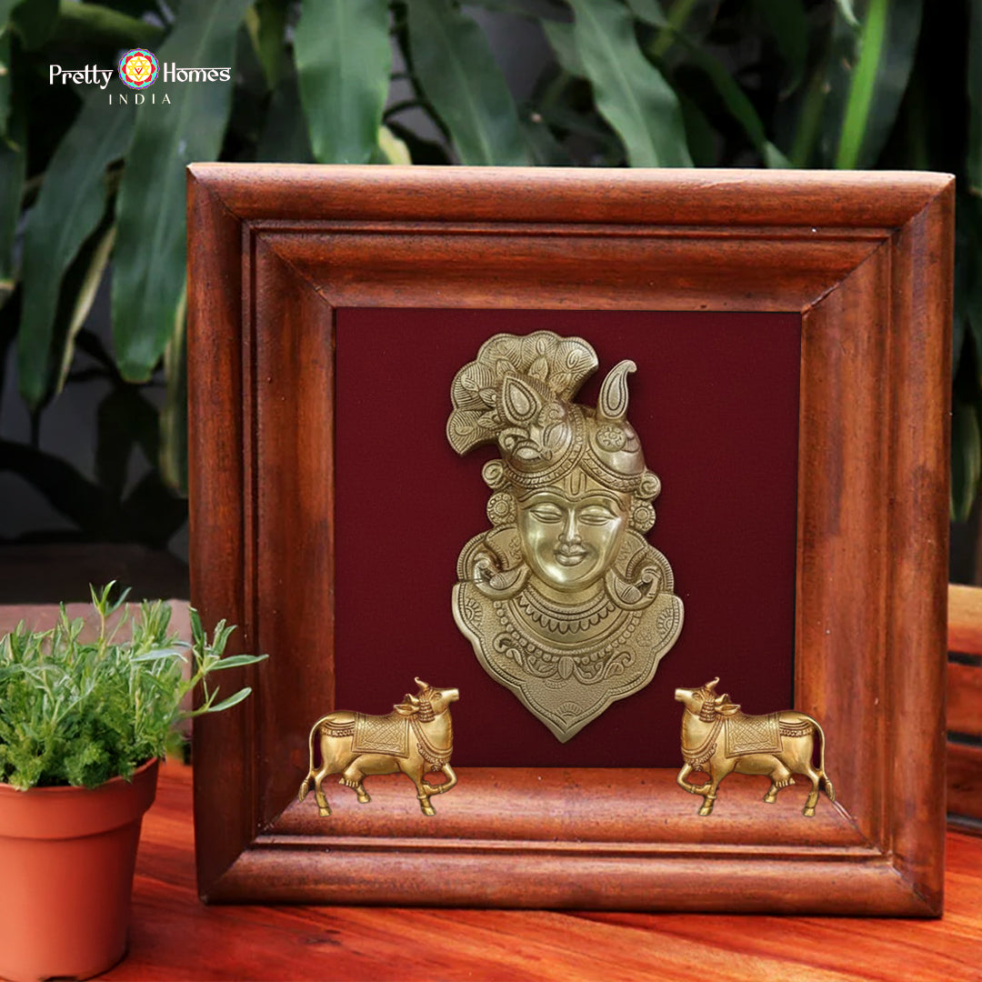 Shrinath ji idol brass wall frame for pooja room