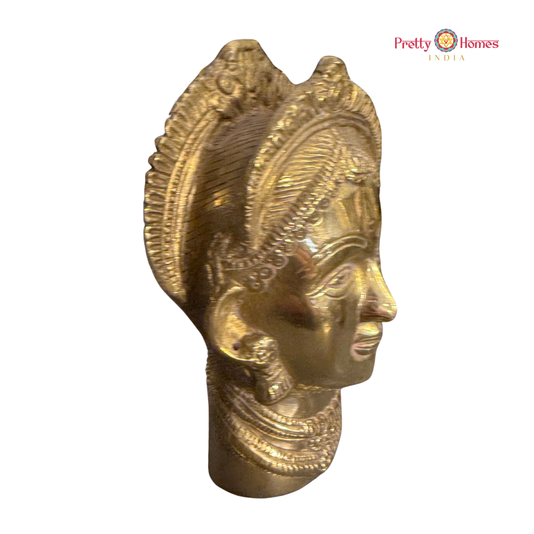 Hand-crafted  Pure Brass Gauri Mukhalingam – Tabletop Gauri Face