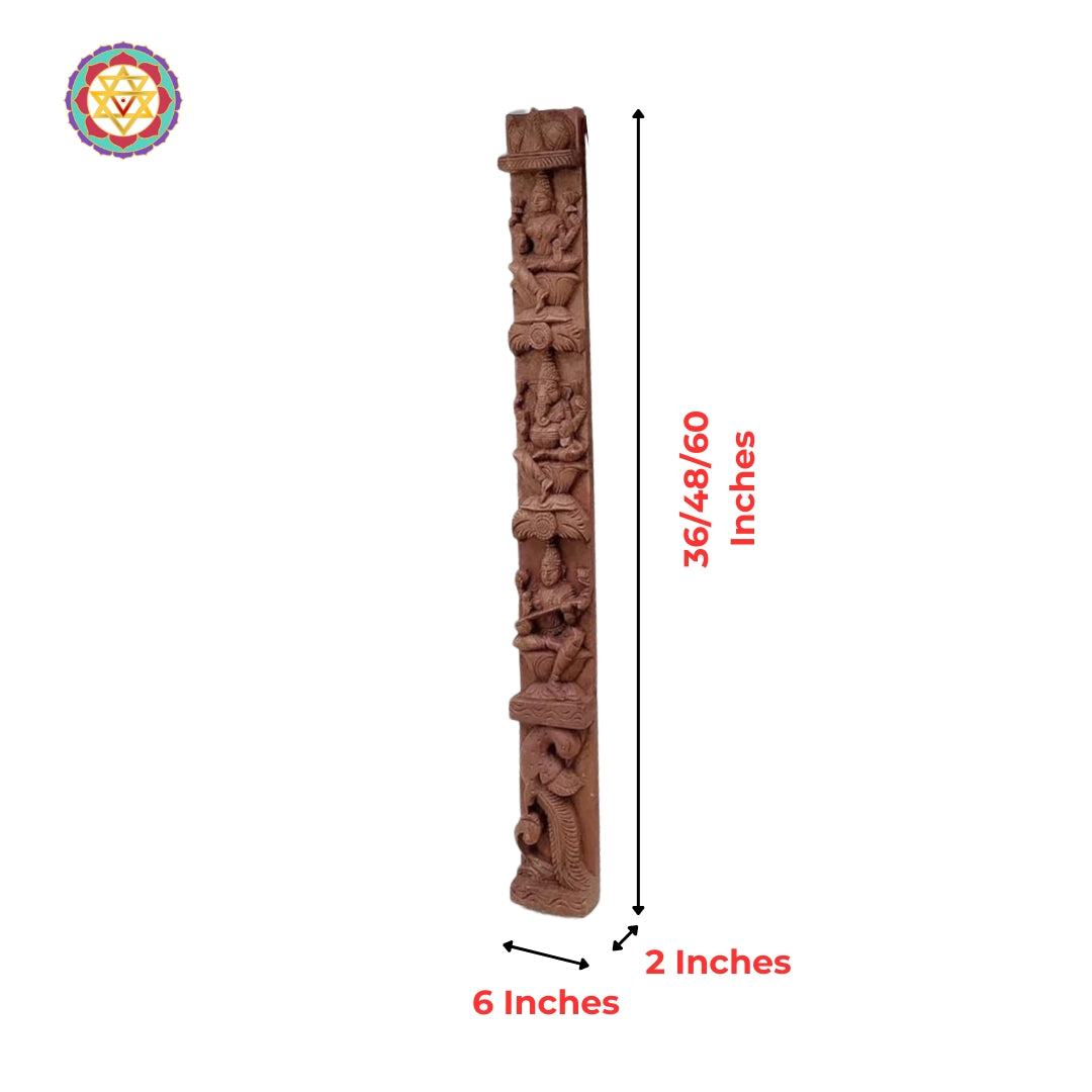 woodcarved ganesha lakshmi saraswati wall panel with antique finish