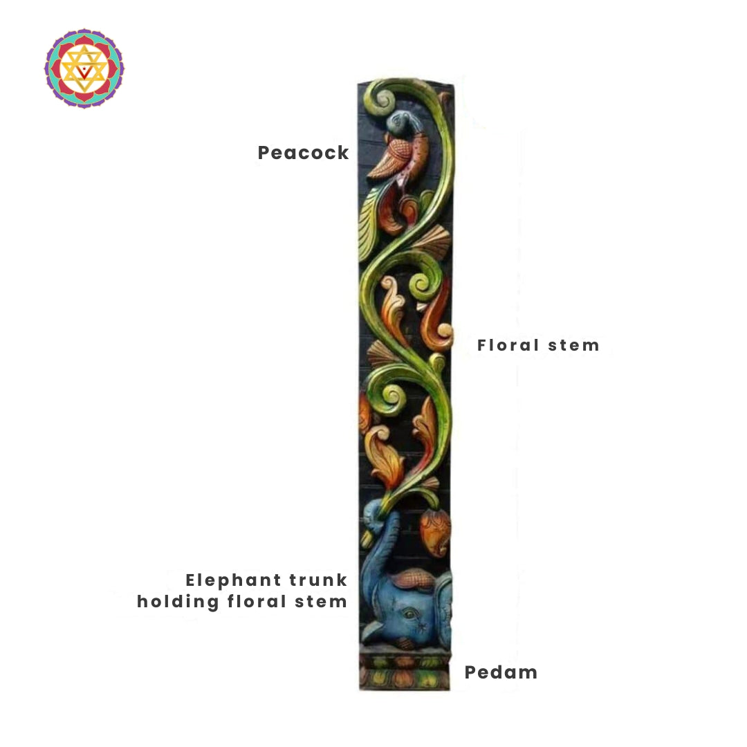 mahogany wood floral wall hanging handcrafted by artisans