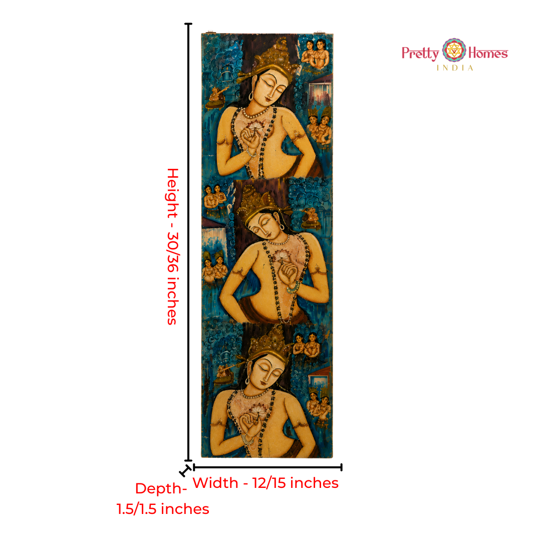 Hand-Painted Traditional Indian Women Panel