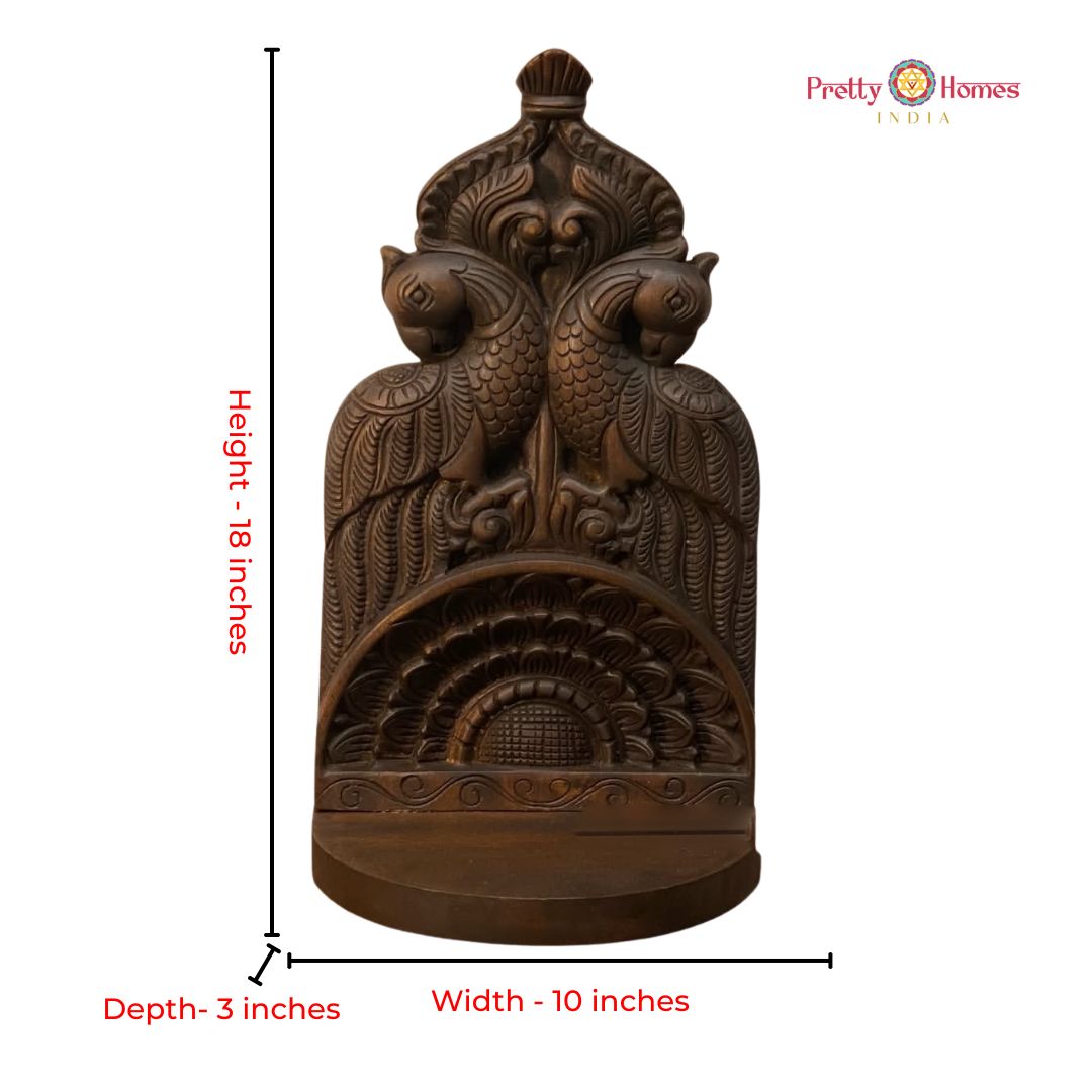 Handcarved Twin Annam Design Wall Shelf