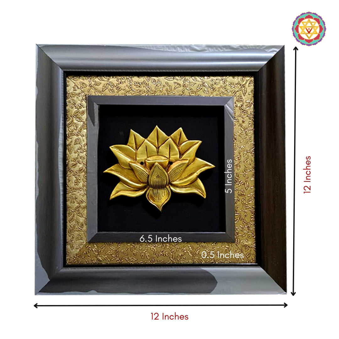 Handmade brass lotus frame with fine floral detailing